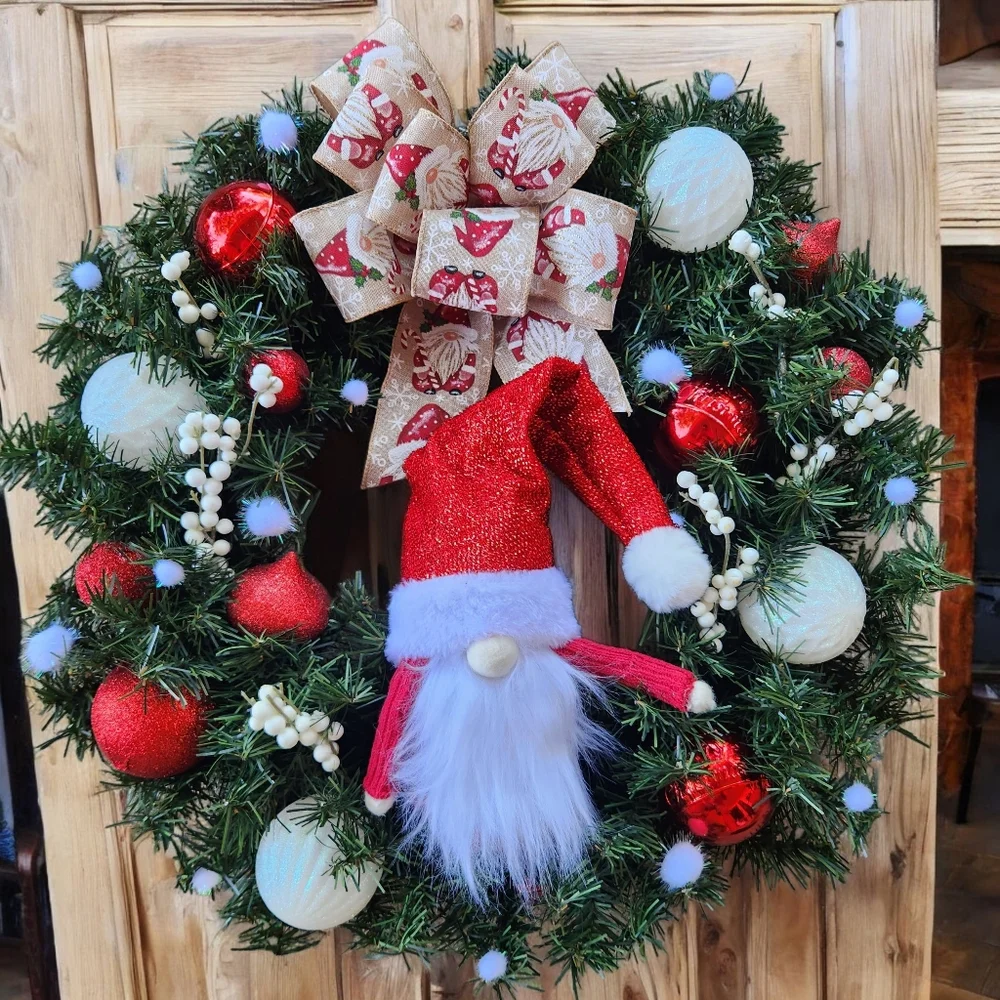 Festive Merry Gnome Christmas Wreath